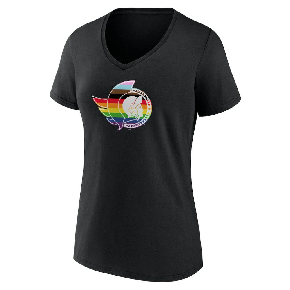 Ottawa Senators Women's NHL Pride V-Neck T-Shirt - Black - NHL 202545547