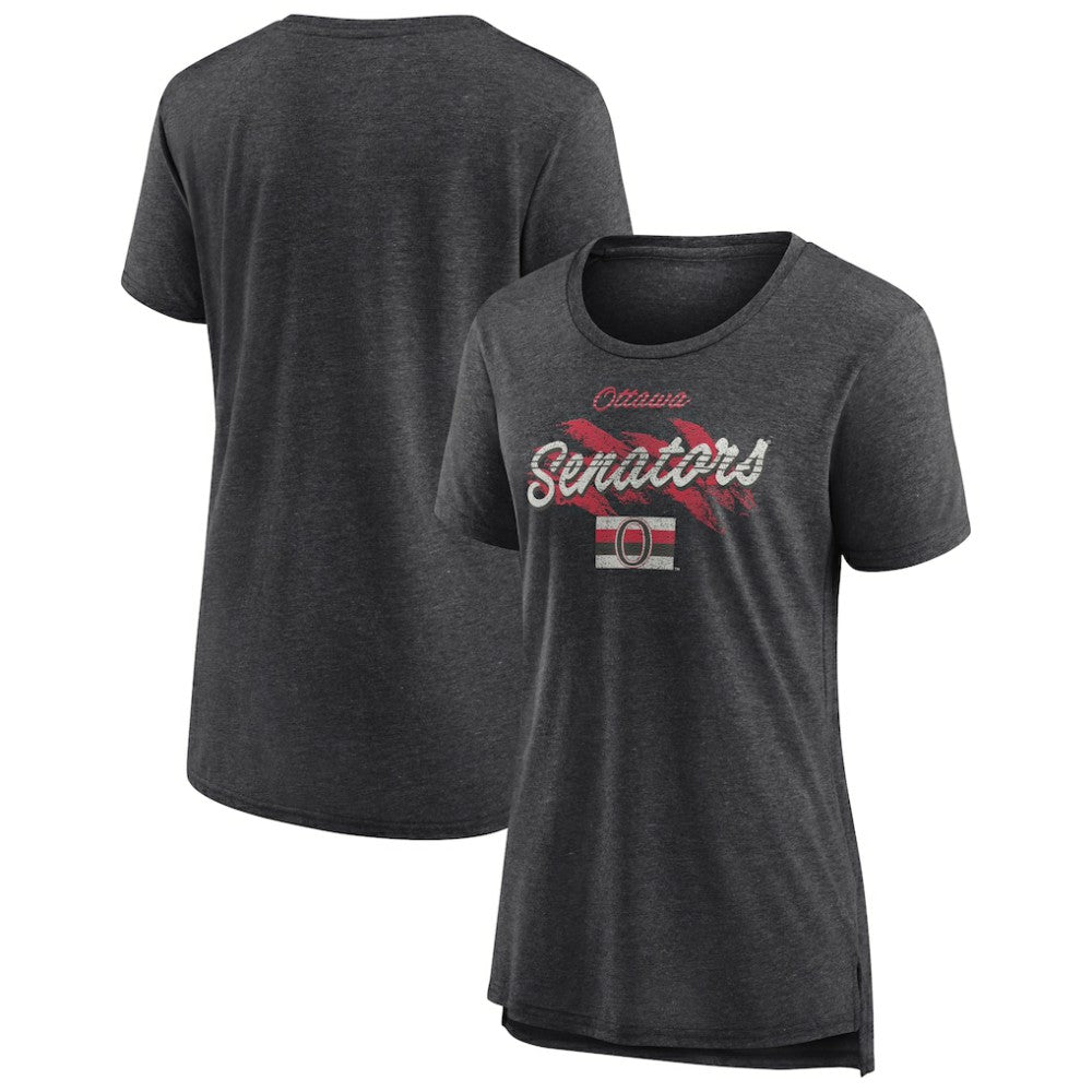 Ottawa Senators Women's Hit the Ice Tri-Blend T-Shirt - Gray - NHL 202545551