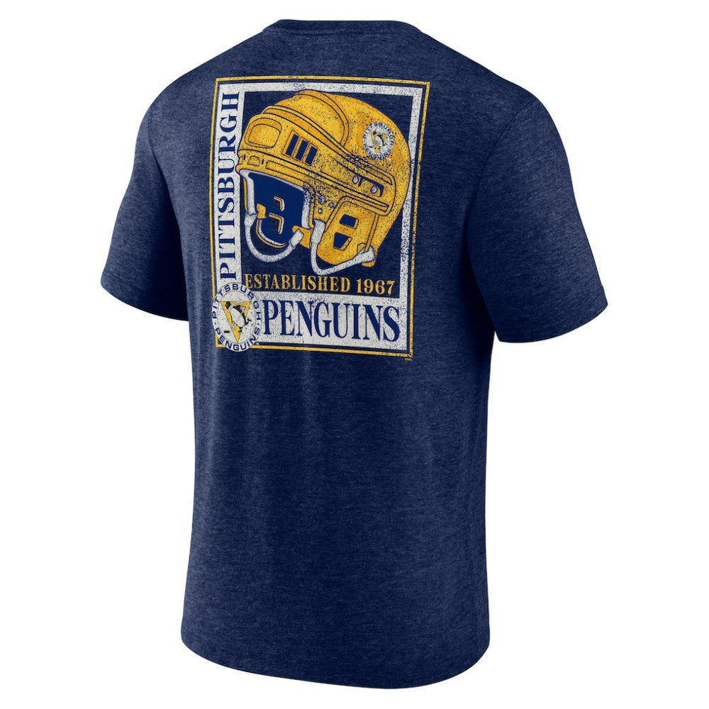 Pittsburgh Penguins Earnest Will Tri-Blend T-Shirt - Navy - NHL 202545553