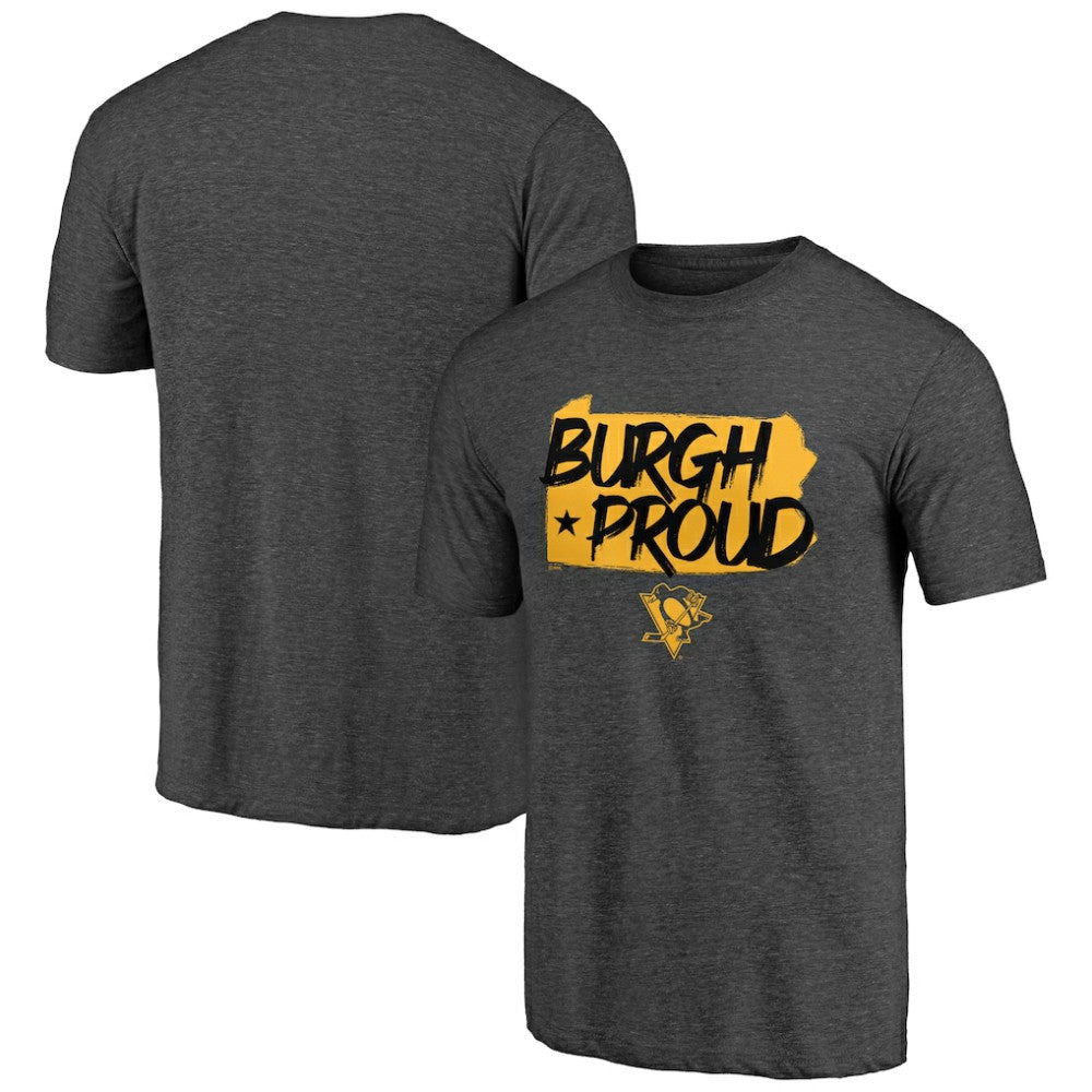 Pittsburgh Penguins Shoot to Score Tri-Blend T-Shirt - Charcoal - NHL 202545557