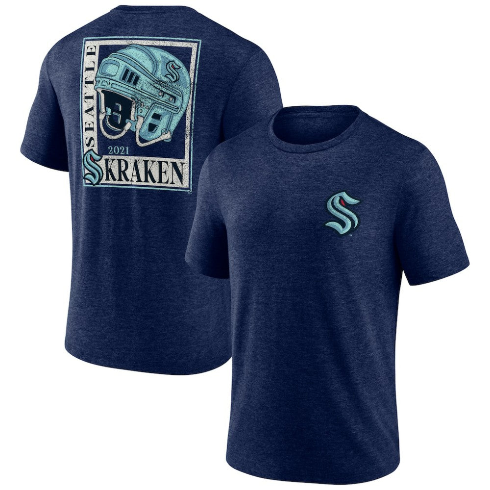 Seattle Kraken Earnest Will Tri-Blend T-Shirt - Deep Sea Blue - NHL 202545565