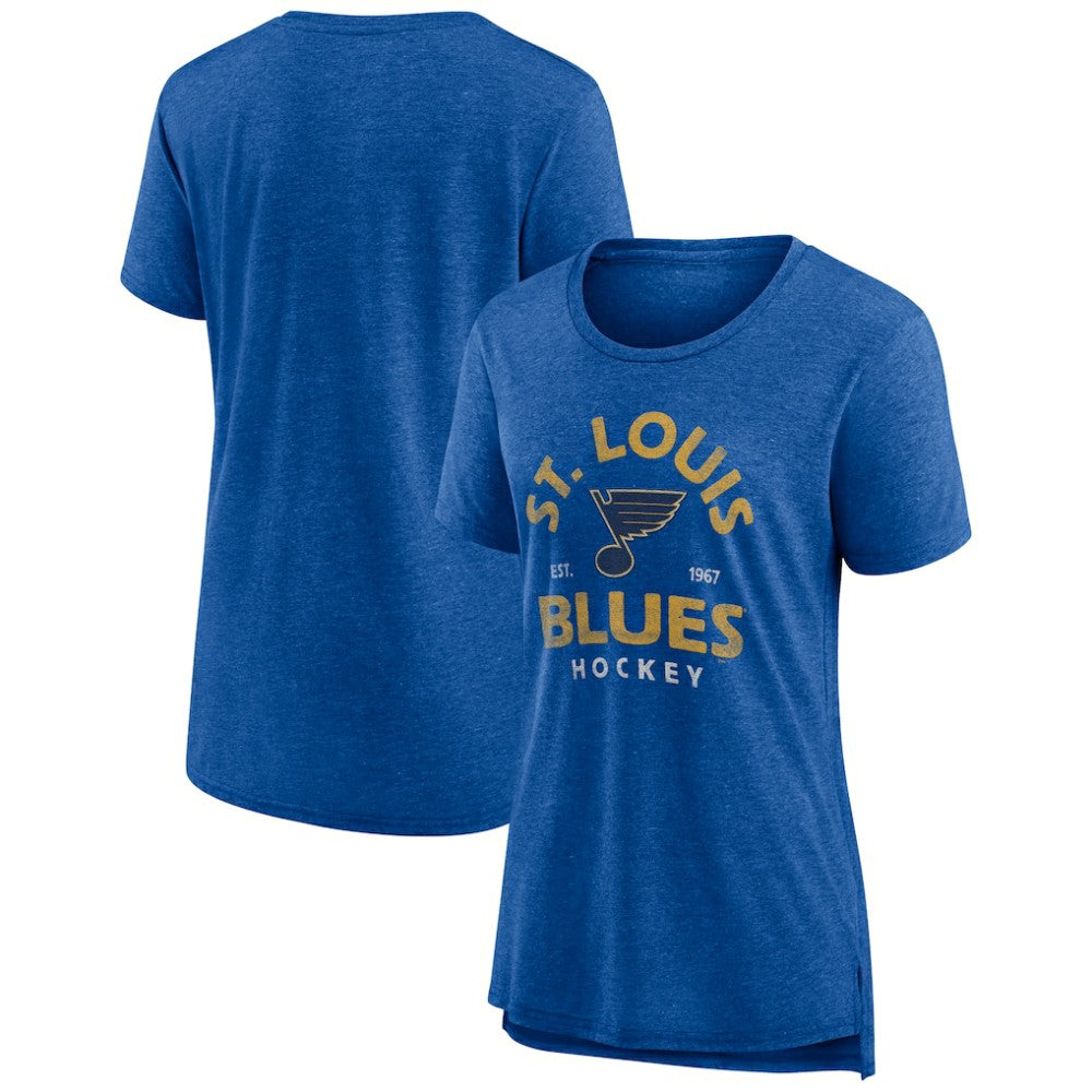 St. Louis Blues Women's Vintage Arch Tri-Blend T-Shirt - Blue - NHL 202545570