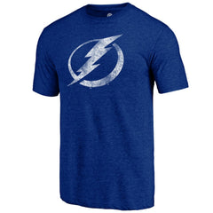 Tampa Bay Lightning Distressed Logo Tri-Blend T-Shirt - Blue - NHL 202545573
