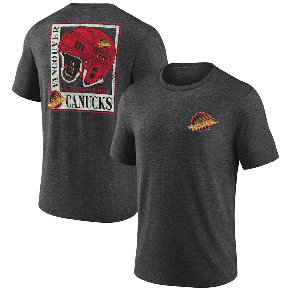 Vancouver Canucks Earnest Will Tri-Blend T-Shirt - Charcoal - NHL 202545586