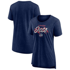 Winnipeg Jets Women's Hit the Ice Tri-Blend T-Shirt - Navy - NHL 202545604