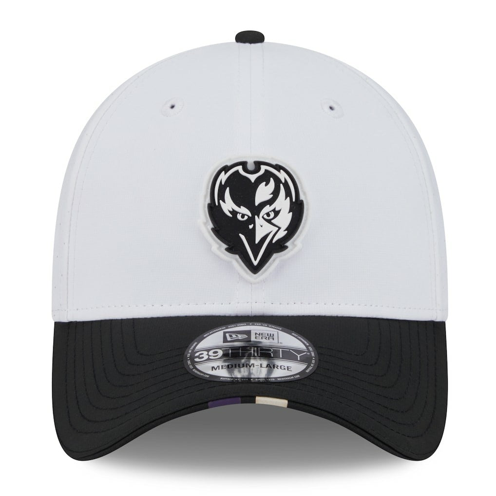 Baltimore Ravens New Era 2025 NFL Training Camp 39THIRTY Flex Hat White/Black