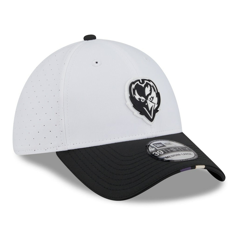 Baltimore Ravens New Era 2025 NFL Training Camp 39THIRTY Flex Hat White/Black