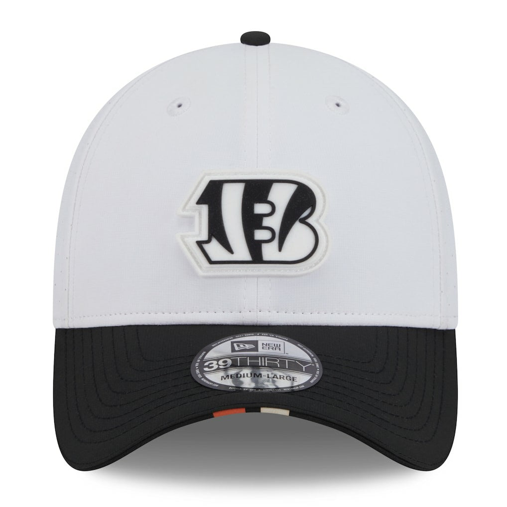 Cincinnati Bengals New Era 2025 NFL Training Camp 39THIRTY Flex Hat White/Black