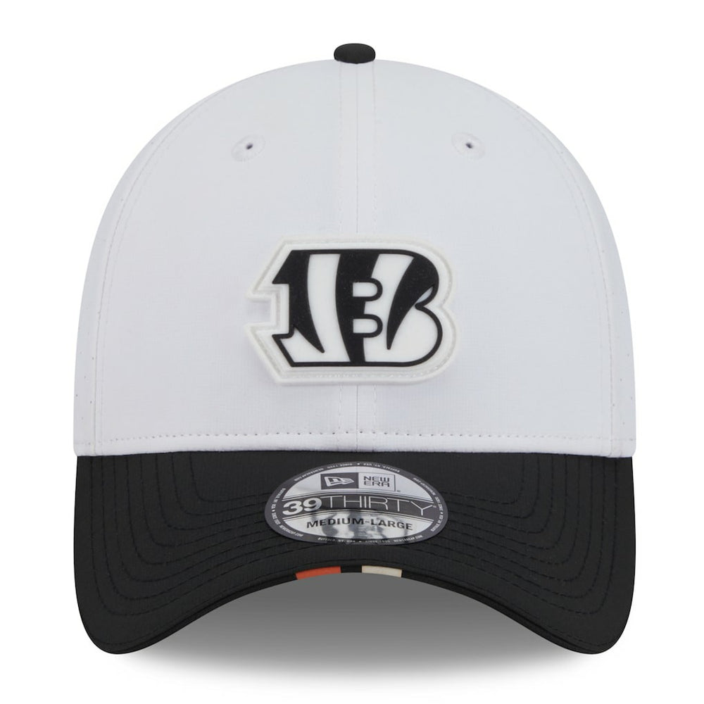 Cincinnati Bengals New Era 2025 NFL Training Camp 39THIRTY Flex Hat White/Black