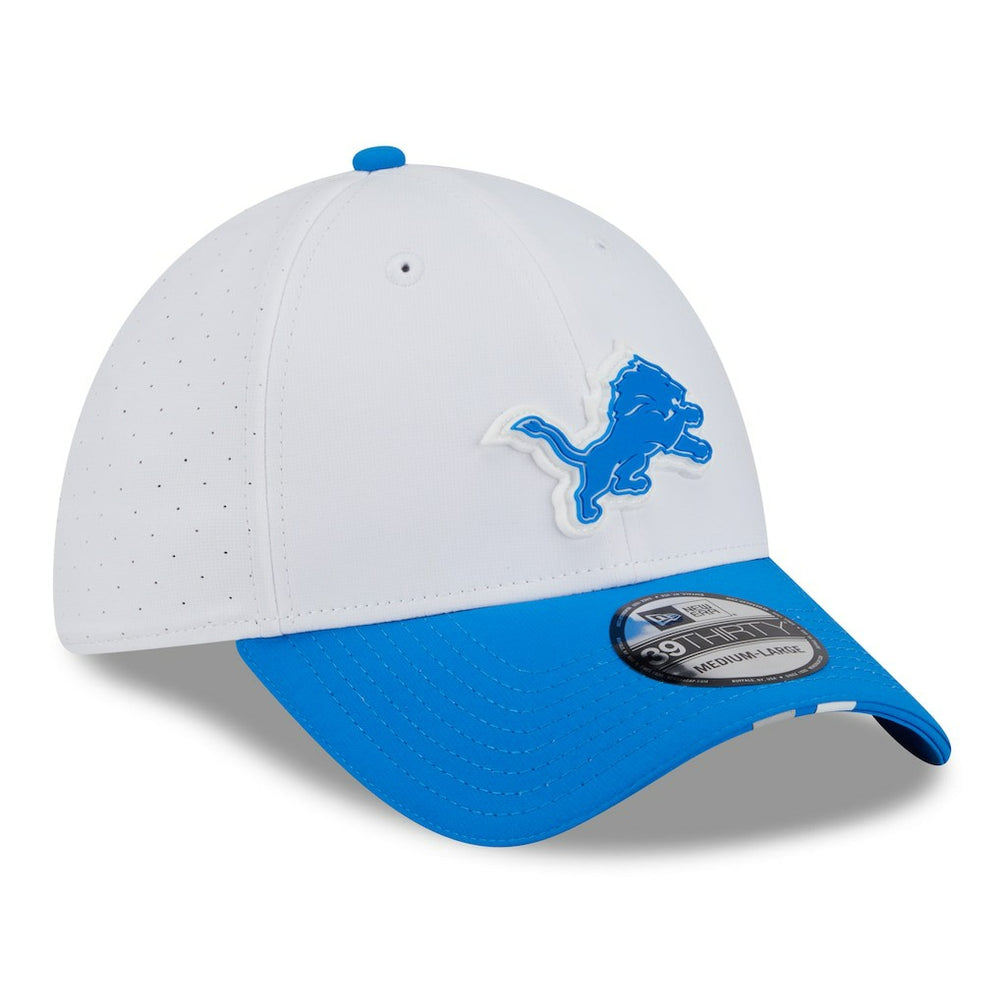 Detroit Lions New Era 2025 NFL Training Camp 39THIRTY Flex Hat White/Blue