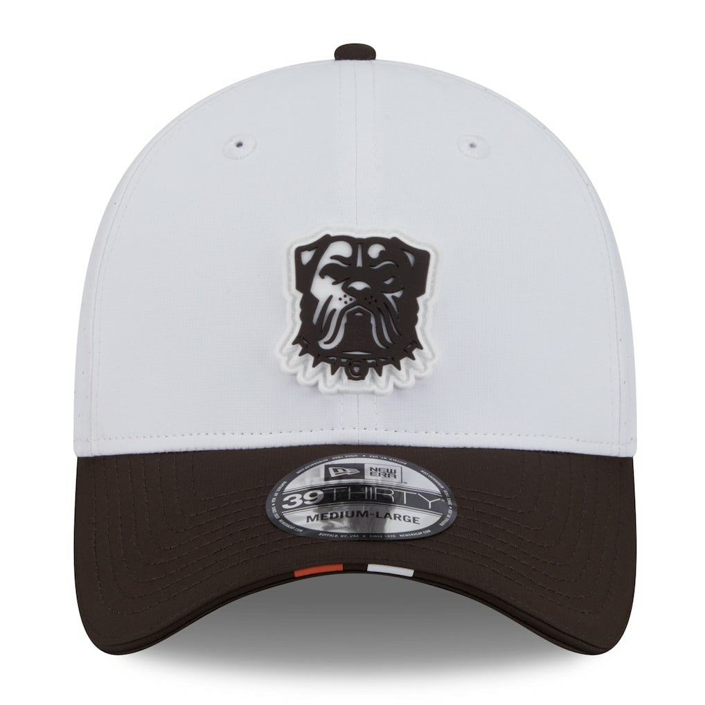 Cleveland Browns New Era 2025 NFL Training Camp 39THIRTY Flex Hat White/Brown