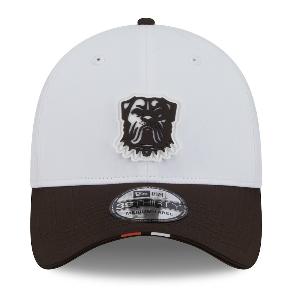 Cleveland Browns New Era 2025 NFL Training Camp 39THIRTY Flex Hat White/Brown