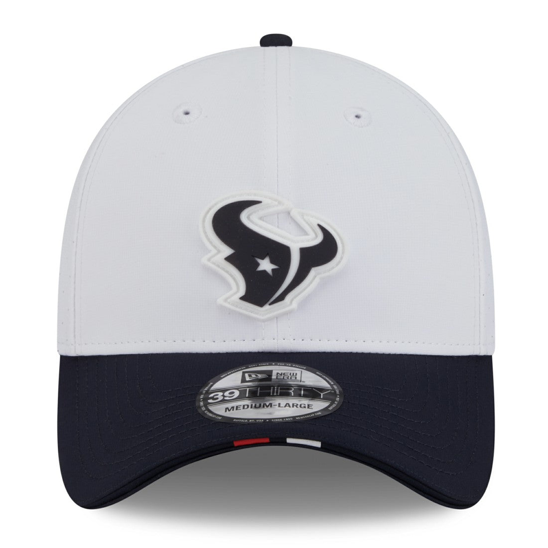 Houston Texans New Era 2025 NFL Training Camp 39THIRTY Flex Hat White/Navy