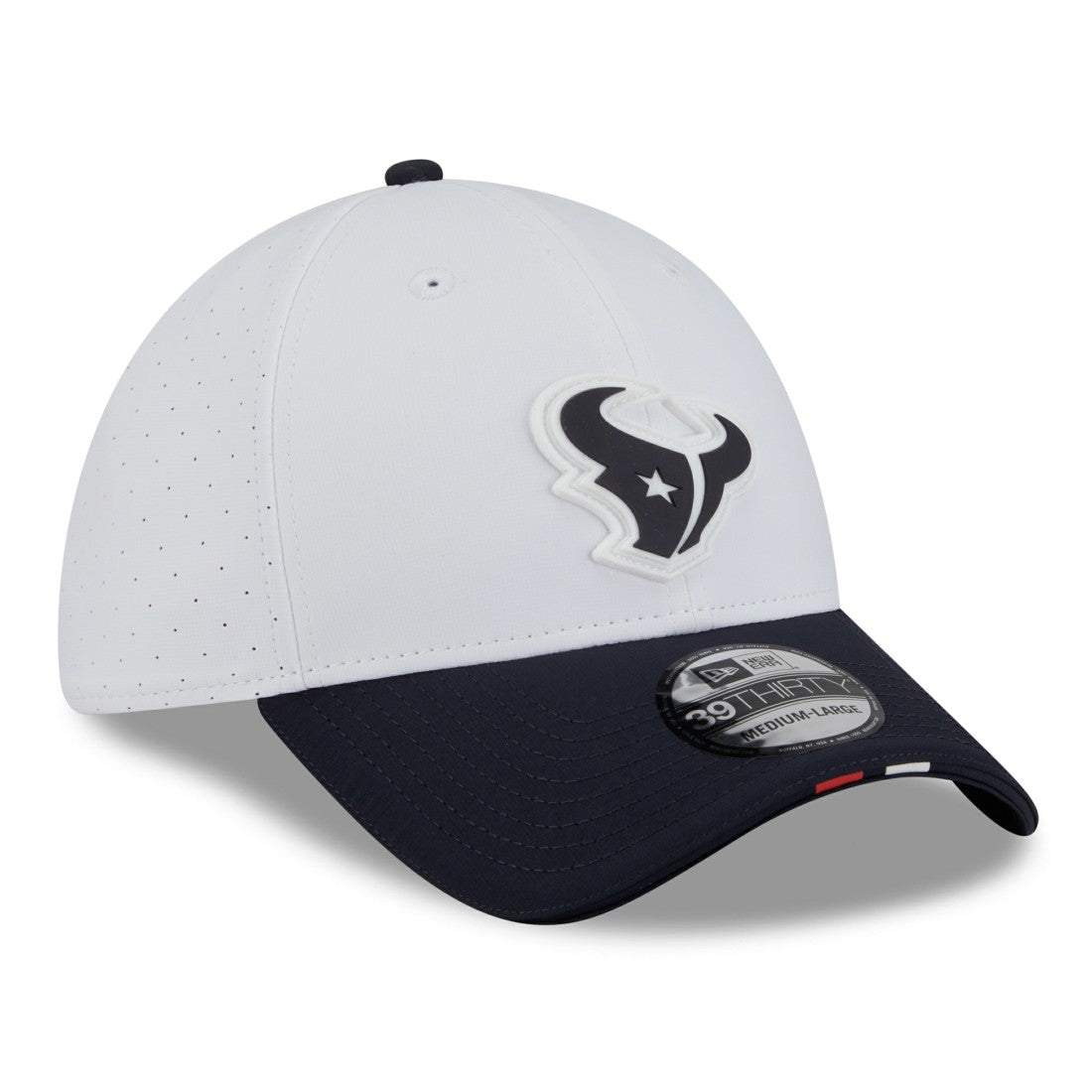 Houston Texans New Era 2025 NFL Training Camp 39THIRTY Flex Hat White/Navy