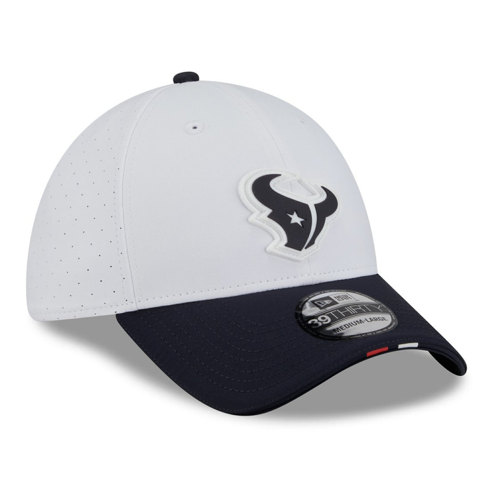 Houston Texans New Era 2025 NFL Training Camp 39THIRTY Flex Hat White/Navy