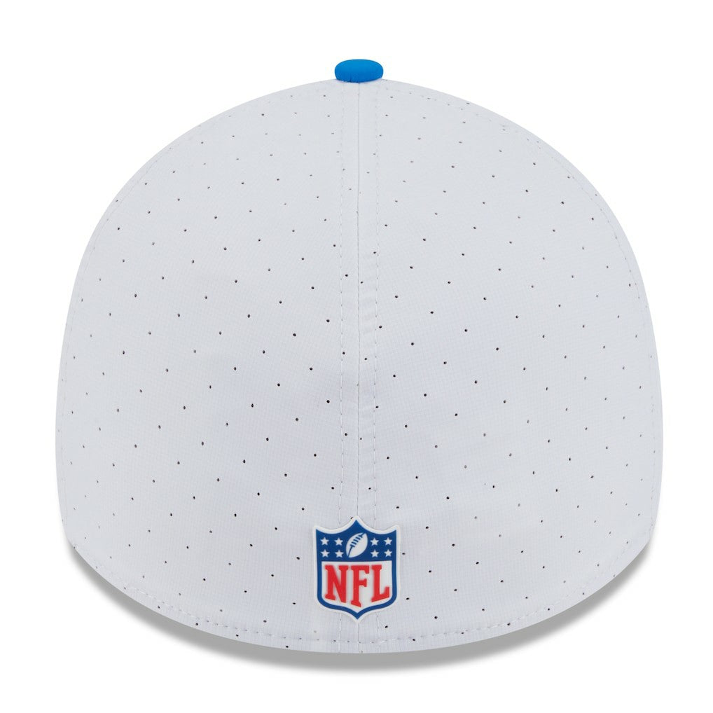 Detroit Lions New Era 2025 NFL Training Camp Throwback Logo 39THIRTY Flex Hat White/Blue