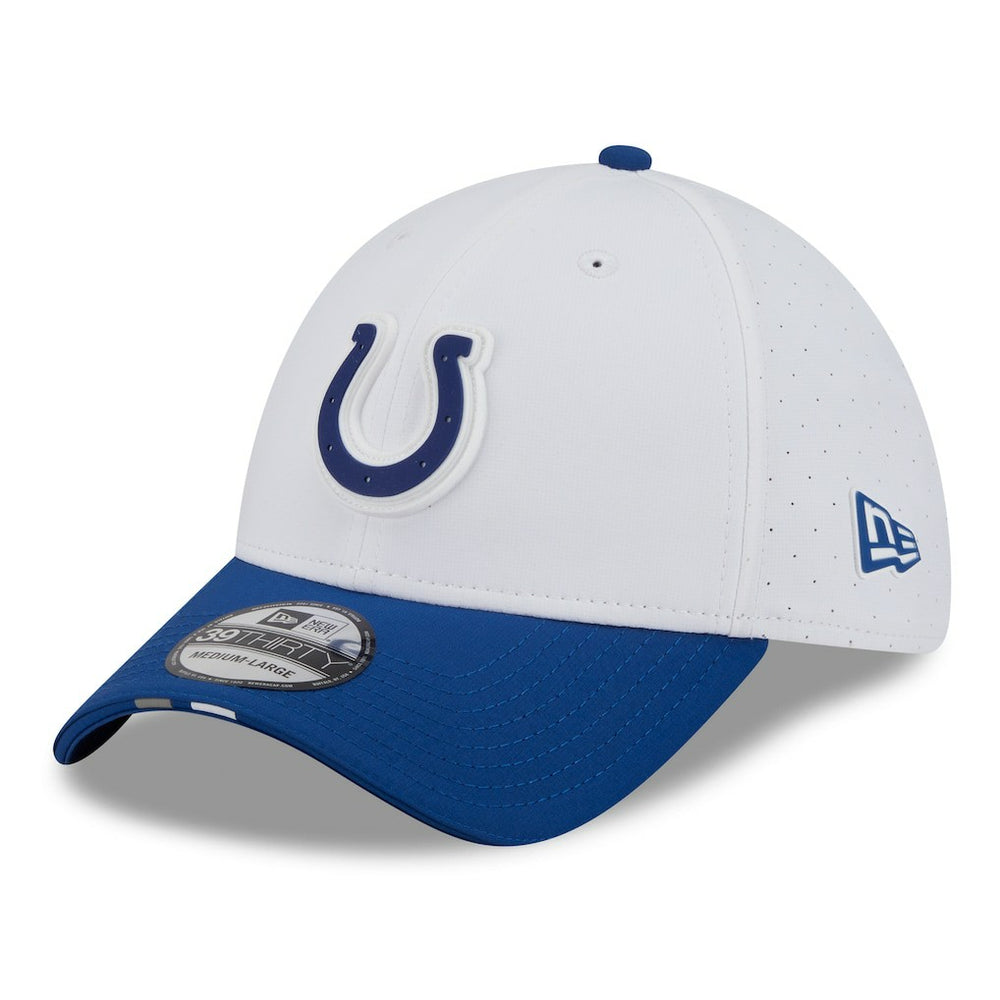 Indianapolis Colts New Era 2025 NFL Training Camp 39THIRTY Flex Hat White/Royal