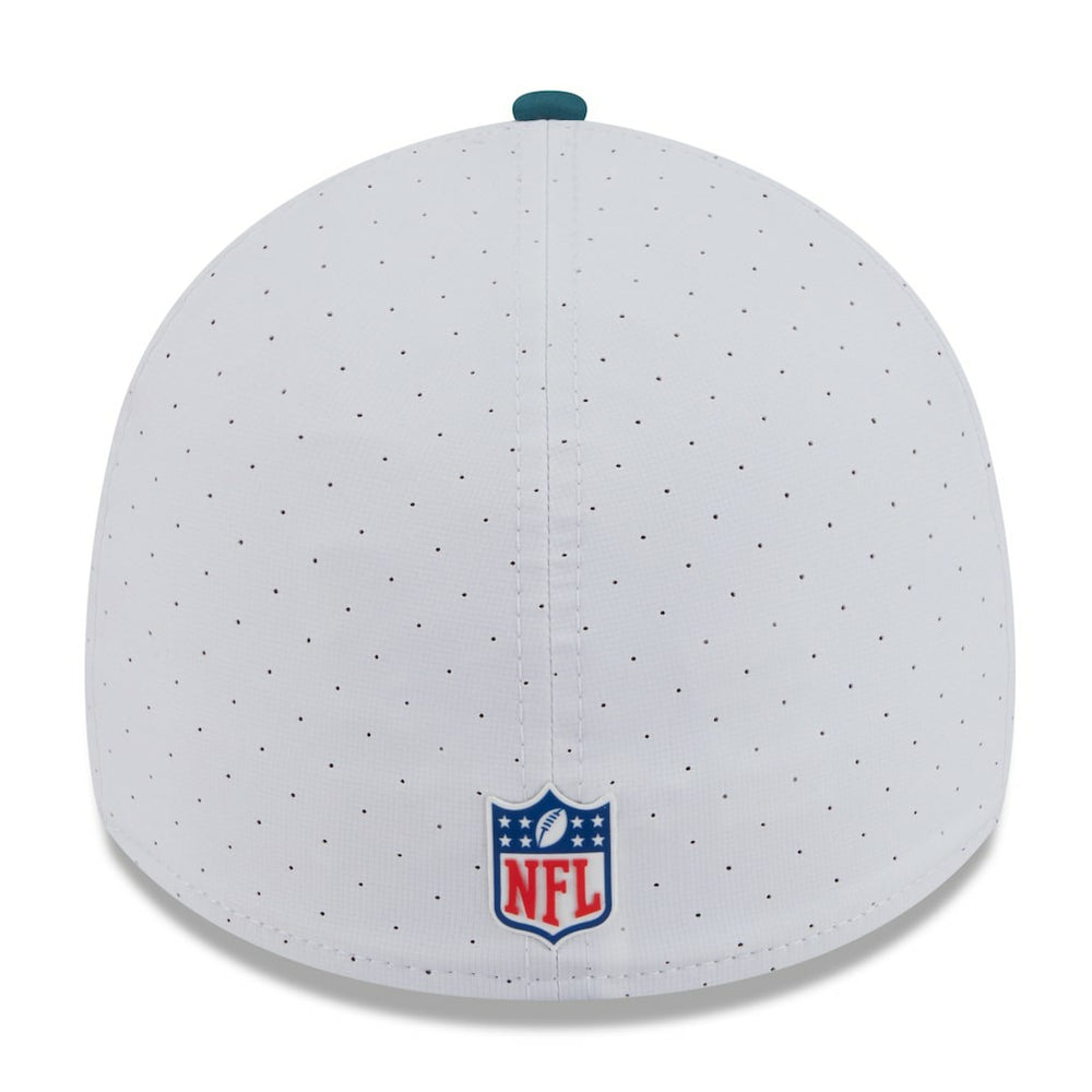 Philadelphia Eagles New Era 2025 NFL Training Camp 39THIRTY Flex Hat White/Midnight Green