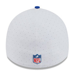 New England Patriots New Era 2025 NFL Training Camp Throwback Logo 39THIRTY Flex Hat White/Royal