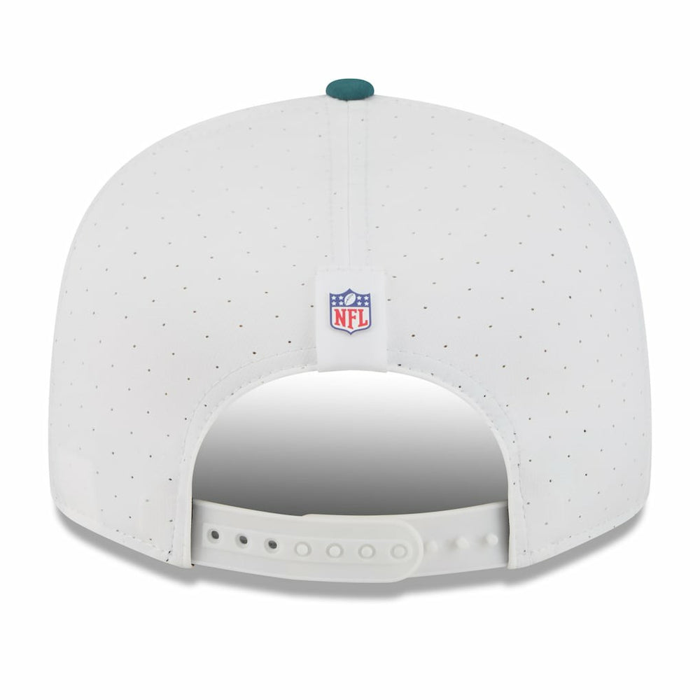 Philadelphia Eagles New Era 2025 NFL Training Camp Split Panel 9FIFTY Snapback Hat White/Midnight Green