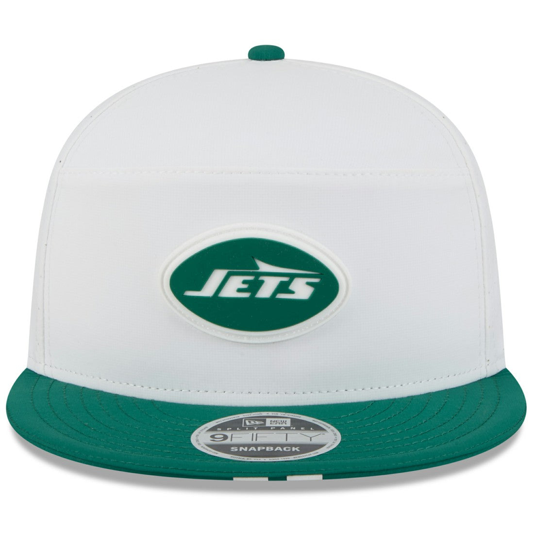 New York Jets New Era 2025 NFL Training Camp Split Panel 9FIFTY Snapback Hat White/Green