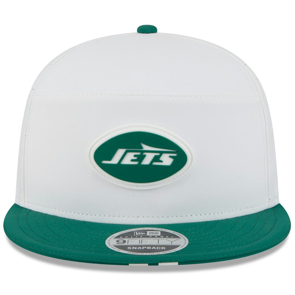 New York Jets New Era 2025 NFL Training Camp Split Panel 9FIFTY Snapback Hat White/Green
