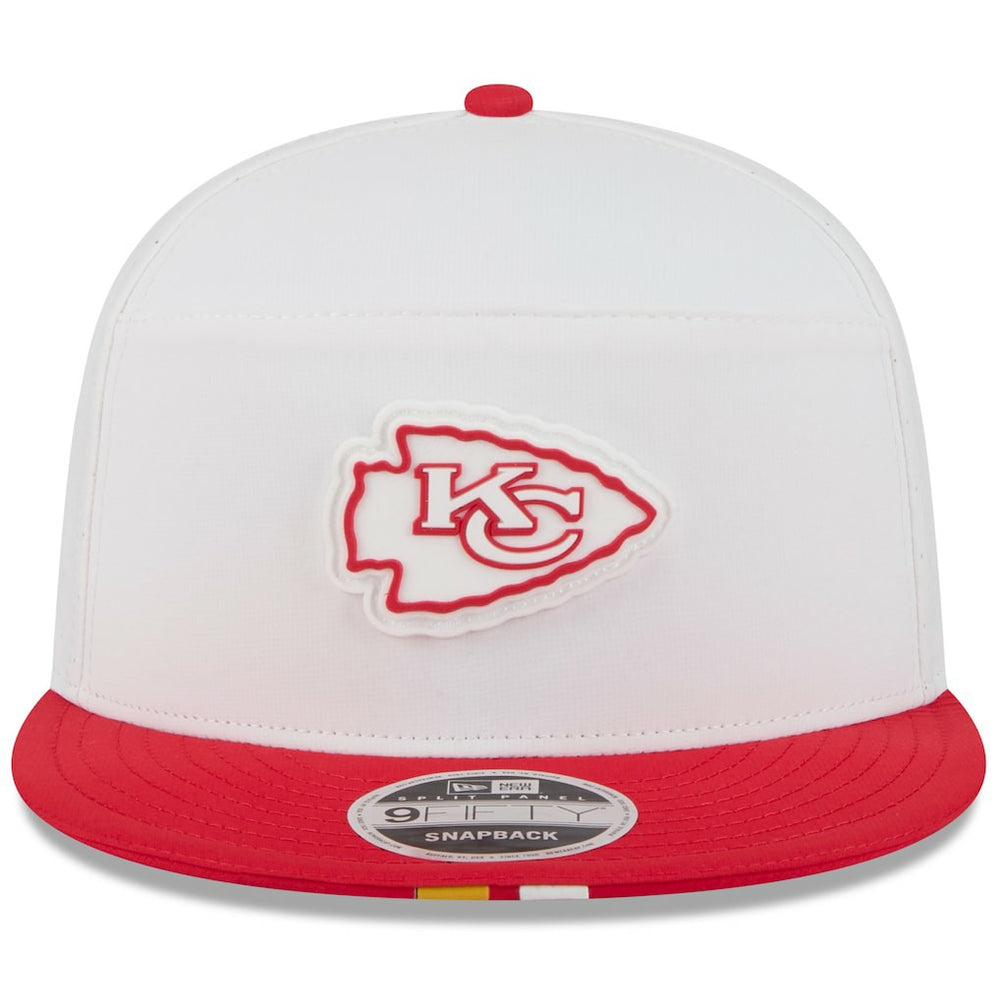 Kansas City Chiefs New Era 2025 NFL Training Camp Split Panel 9FIFTY Snapback Hat White/Red