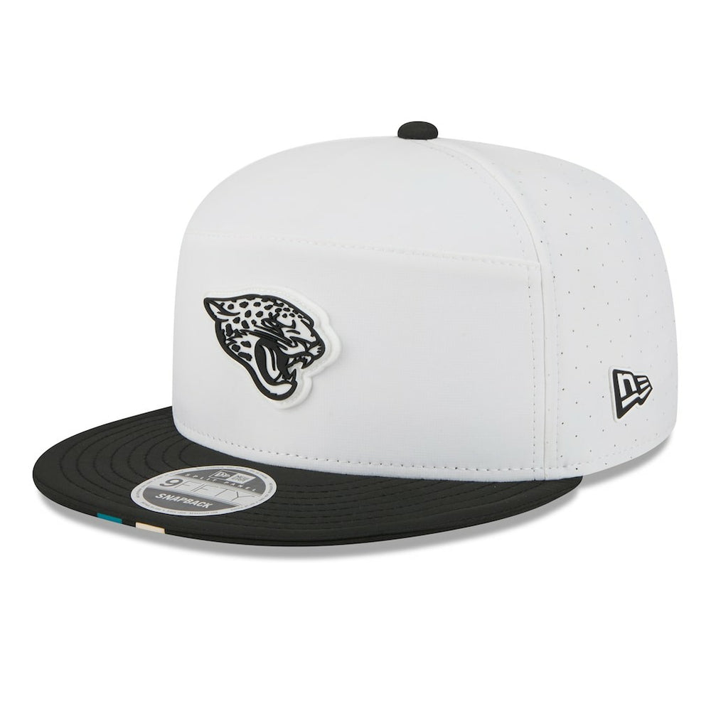 Jacksonville Jaguars New Era 2025 NFL Training Camp Split Panel 9FIFTY Snapback Hat White/Black