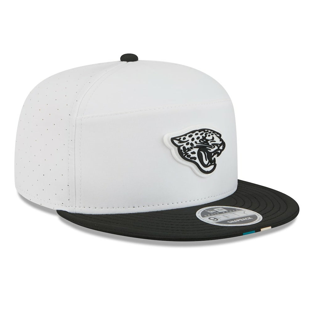 Jacksonville Jaguars New Era 2025 NFL Training Camp Split Panel 9FIFTY Snapback Hat White/Black