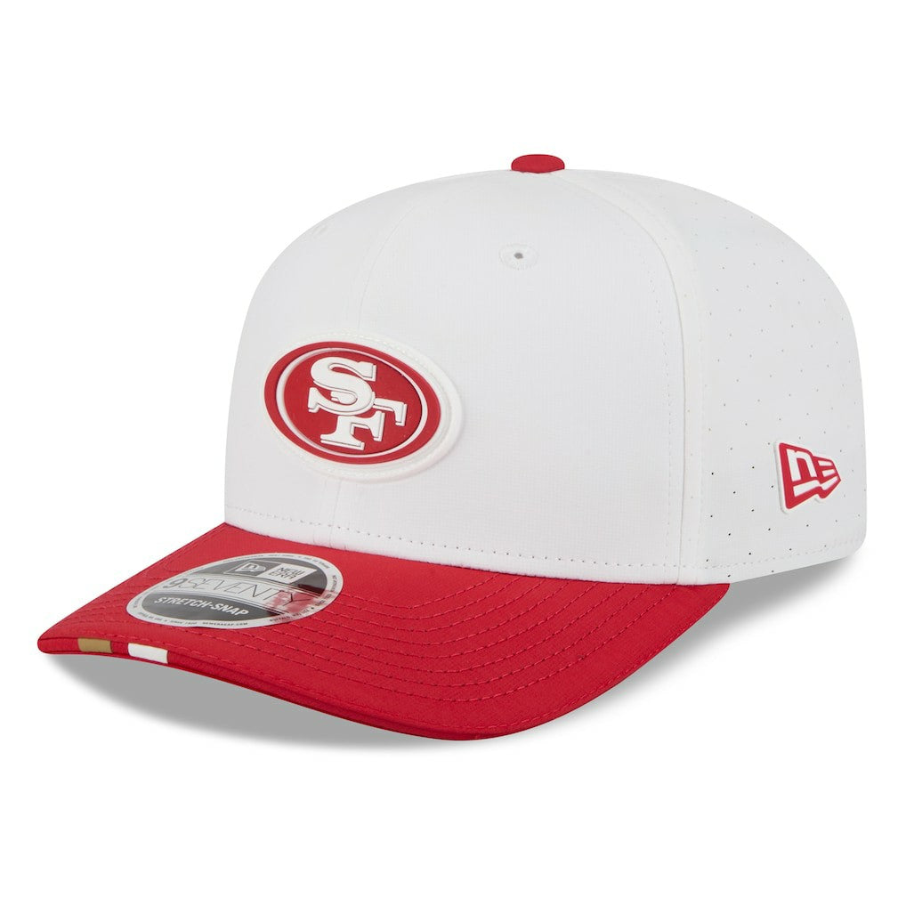 San Francisco 49ers New Era 2025 NFL Training Camp 9SEVENTY Adjustable Hat White/Scarlet
