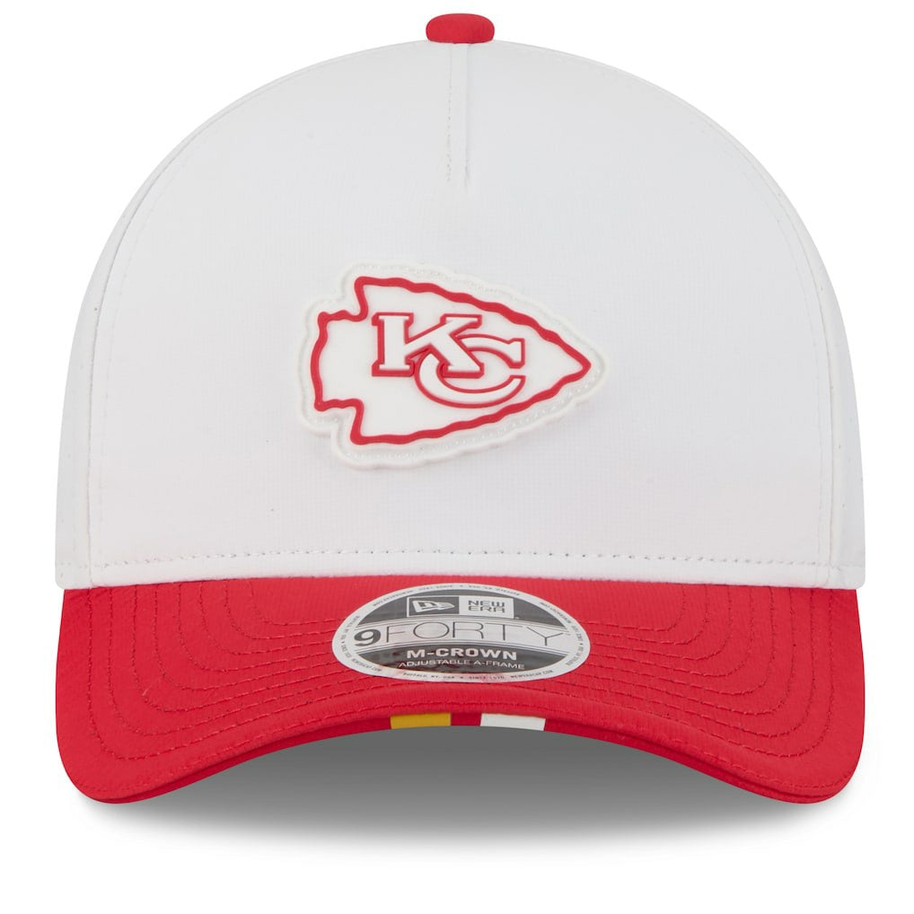 Kansas City Chiefs New Era 2025 NFL Training Camp A-Frame 9FORTY Adjustable Hat White/Red