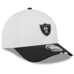 Las Vegas Raiders New Era 2025 NFL Training Camp A-Frame 9FORTY Adjustable Hat White/Black