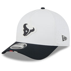 Houston Texans New Era 2025 NFL Training Camp A-Frame 9FORTY Adjustable Hat White/Navy