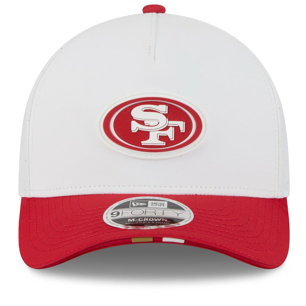 San Francisco 49ers New Era 2025 NFL Training Camp A-Frame 9FORTY Adjustable Hat White/Scarlet