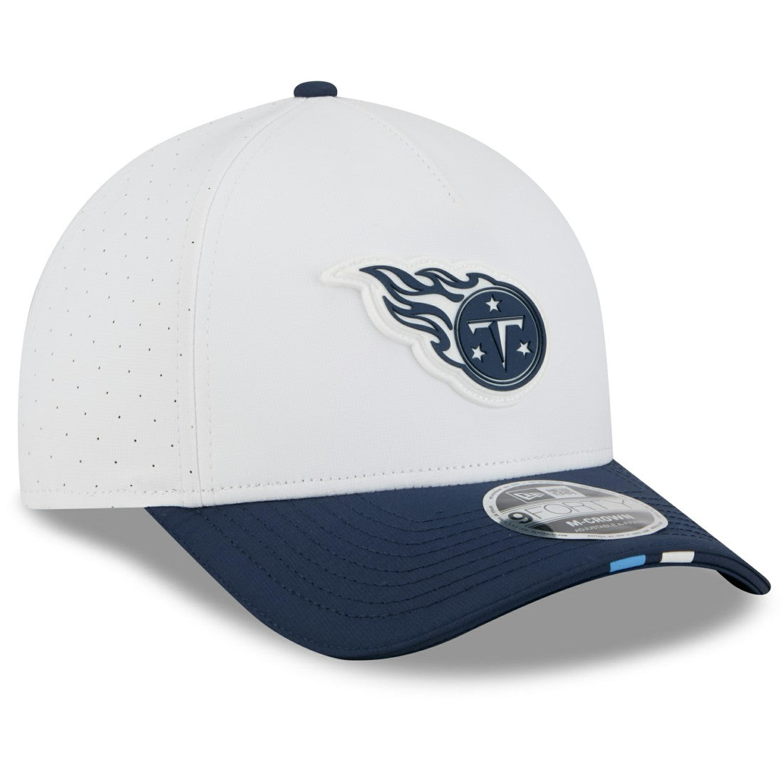 Tennessee Titans New Era 2025 NFL Training Camp A-Frame 9FORTY Adjustable Hat White/Navy