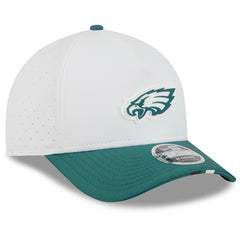 Philadelphia Eagles New Era 2025 NFL Training Camp A-Frame 9FORTY Adjustable Hat White/Midnight Green