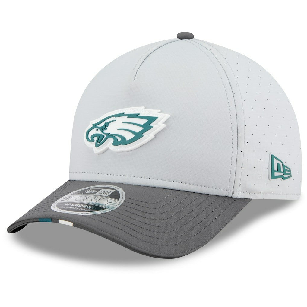 Philadelphia Eagles New Era 2025 NFL Training Camp A-Frame 9FORTY Adjustable Hat Gray/Graphite