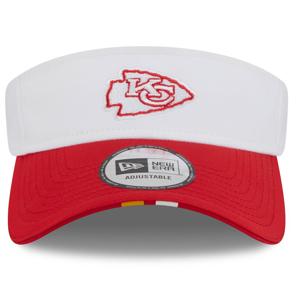 Kansas City Chiefs New Era 2025 NFL Training Camp Adjustable Visor White/Red