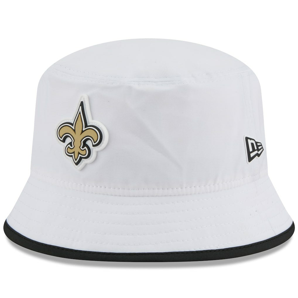 New Orleans Saints New Era 2025 NFL Training Camp Stretch Bucket Hat White