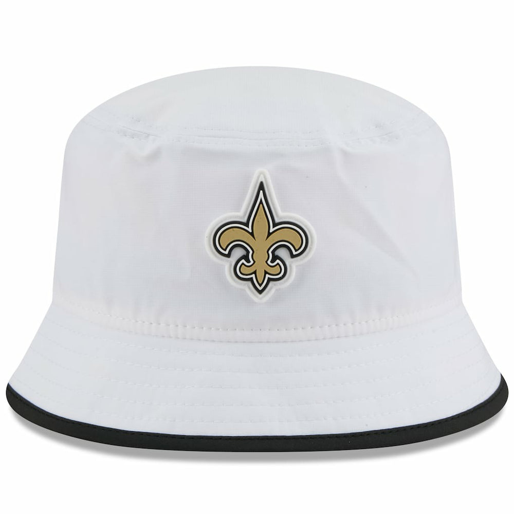 New Orleans Saints New Era 2025 NFL Training Camp Stretch Bucket Hat White