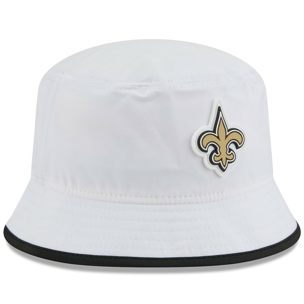 New Orleans Saints New Era 2025 NFL Training Camp Stretch Bucket Hat White