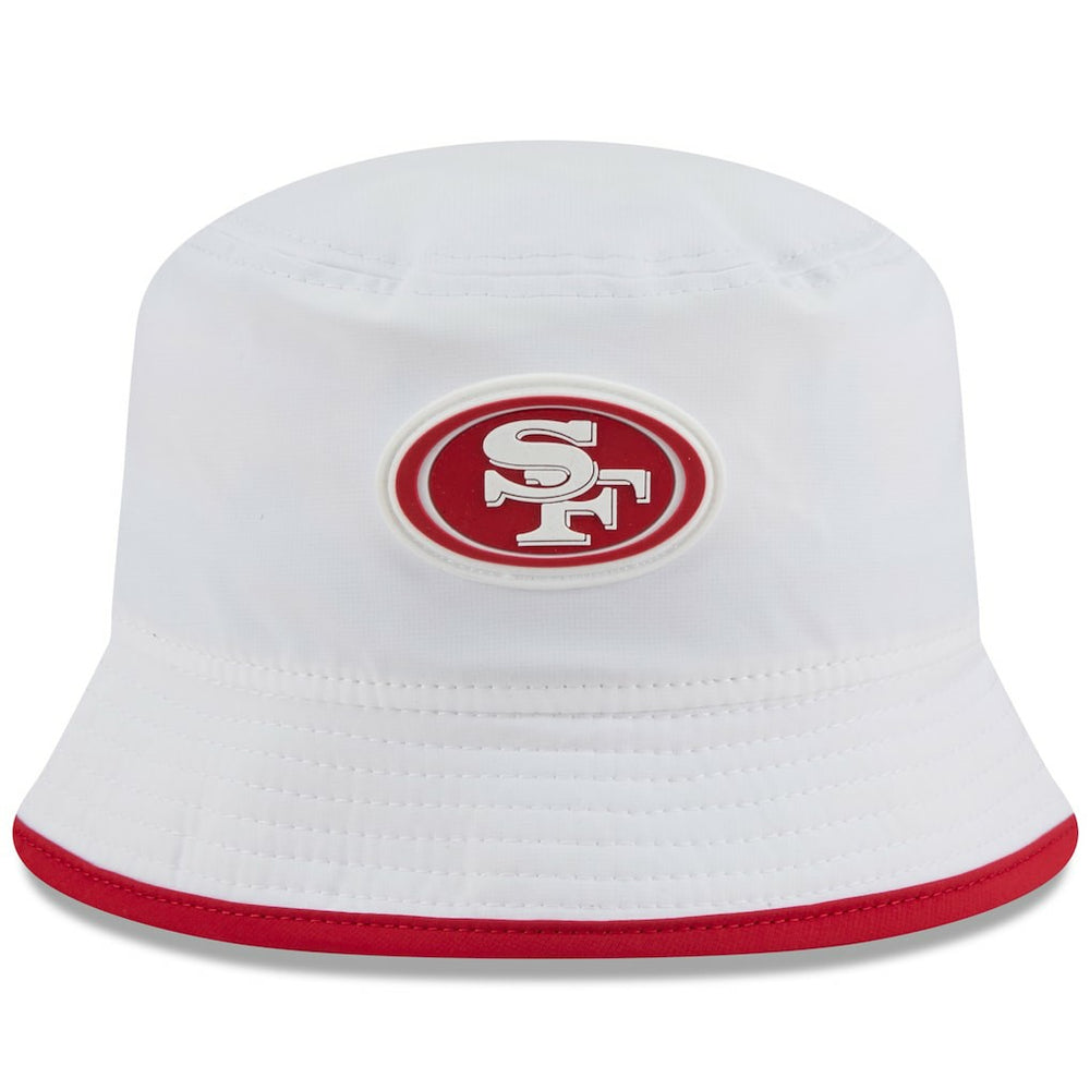 San Francisco 49ers New Era 2025 NFL Training Camp Stretch Bucket Hat White