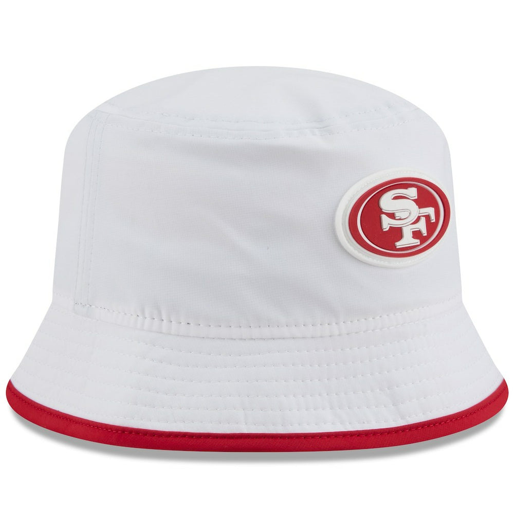 San Francisco 49ers New Era 2025 NFL Training Camp Stretch Bucket Hat White