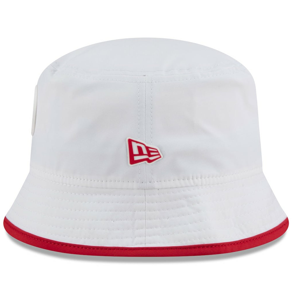 San Francisco 49ers New Era 2025 NFL Training Camp Stretch Bucket Hat White