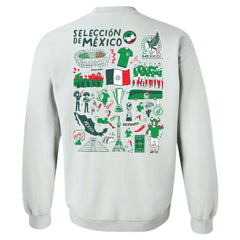 Mexico National Team Vive La Fete Women's Impressions Artwork Pullover Sweatshirt White