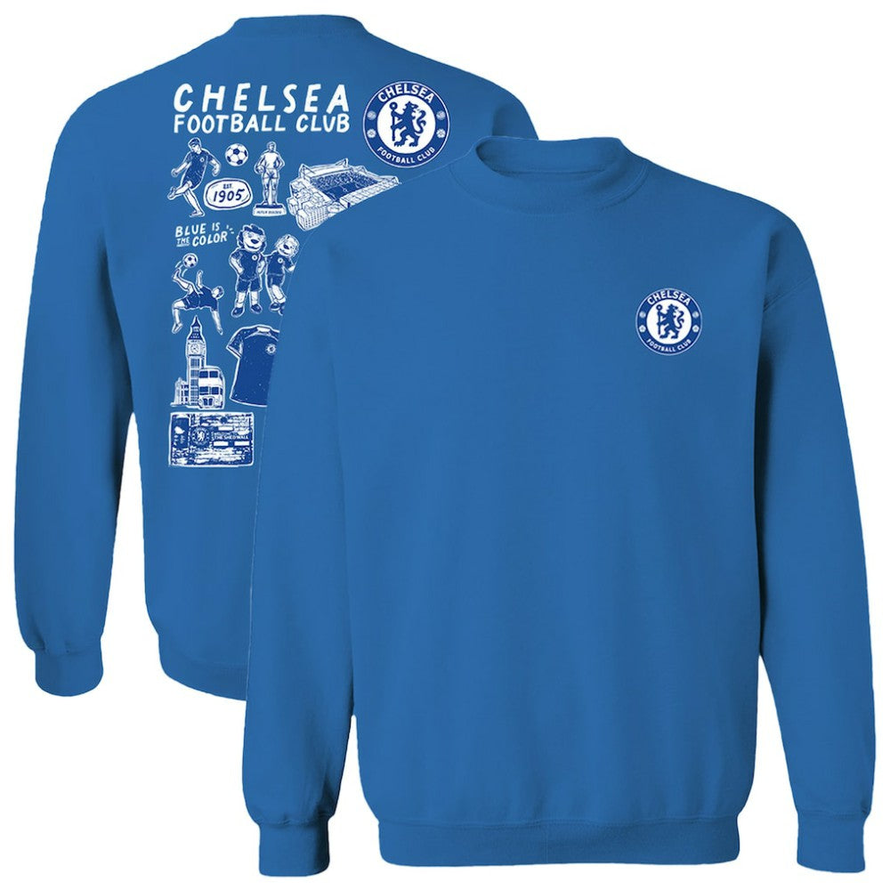 Chelsea Vive La Fete Women's Impressions Artwork Pullover Sweatshirt Blue