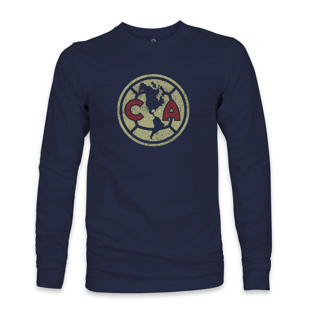Club America 1863FC Color Badge Long Sleeve T-Shirt Navy
