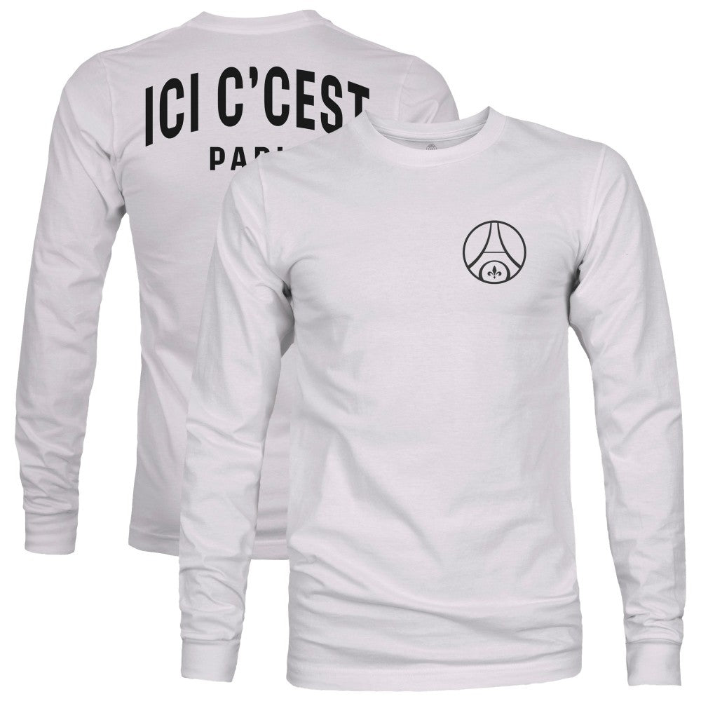 Paris Saint-Germain 1863FC Back Team Arch Long Sleeve T-Shirt Gray