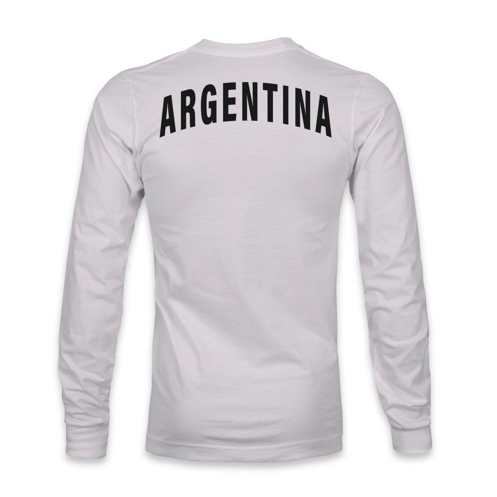 Argentina National Team 1863FC Back Team Arch Long Sleeve T-Shirt Gray