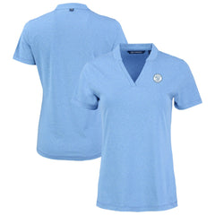 Milwaukee Brewers Cutter & Buck Forge Heathered Stretch Blade Top - Heather Powder Blue - MLB Discount